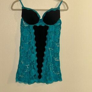 Women's teal/black Popsi lingerie chemise one piece sexy